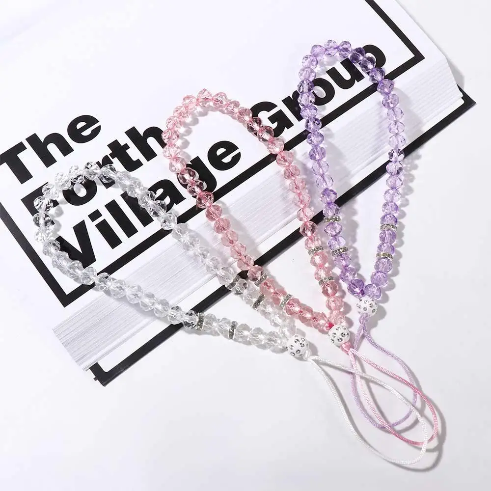 Phone Charm Wrist Strap Crystal Beads Key Lanyards Mobile Phone Straps Phone Lanyards Mobile Phone Chain Crystal Phone Straps
