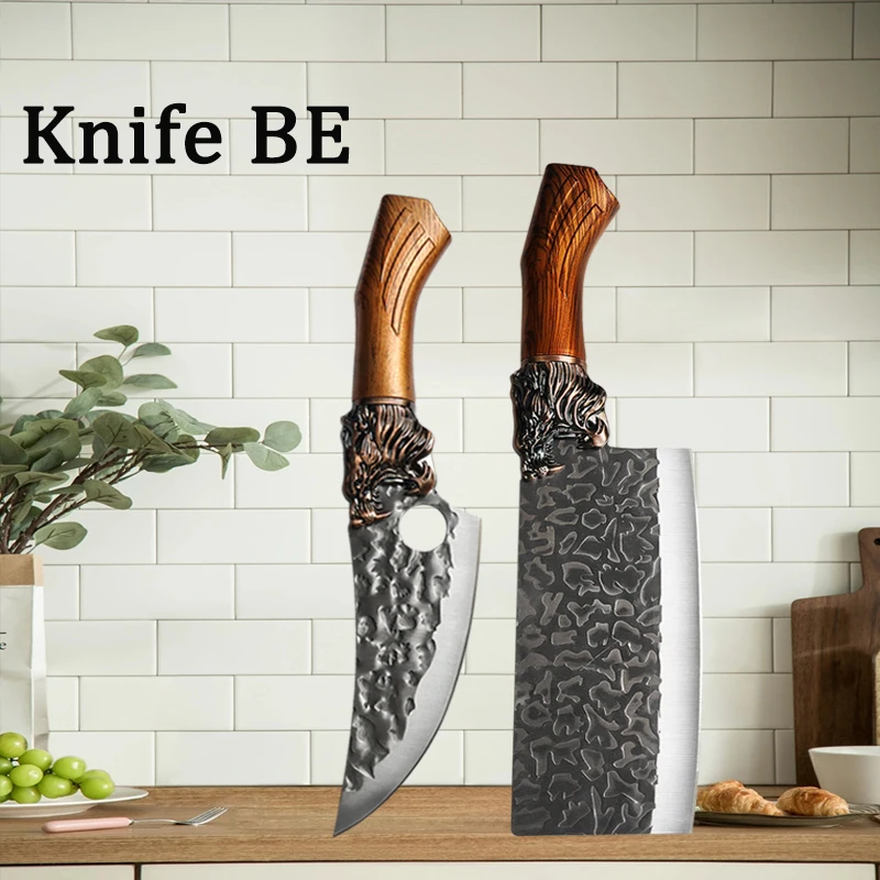 NONE Handgefertigtes geschmiedetes Küchenmesser, Fleischschneidemesser, Ausbeinmesser, multifunktionale Küchenmesser, Schmiedelmesser, Schneidemesser 6