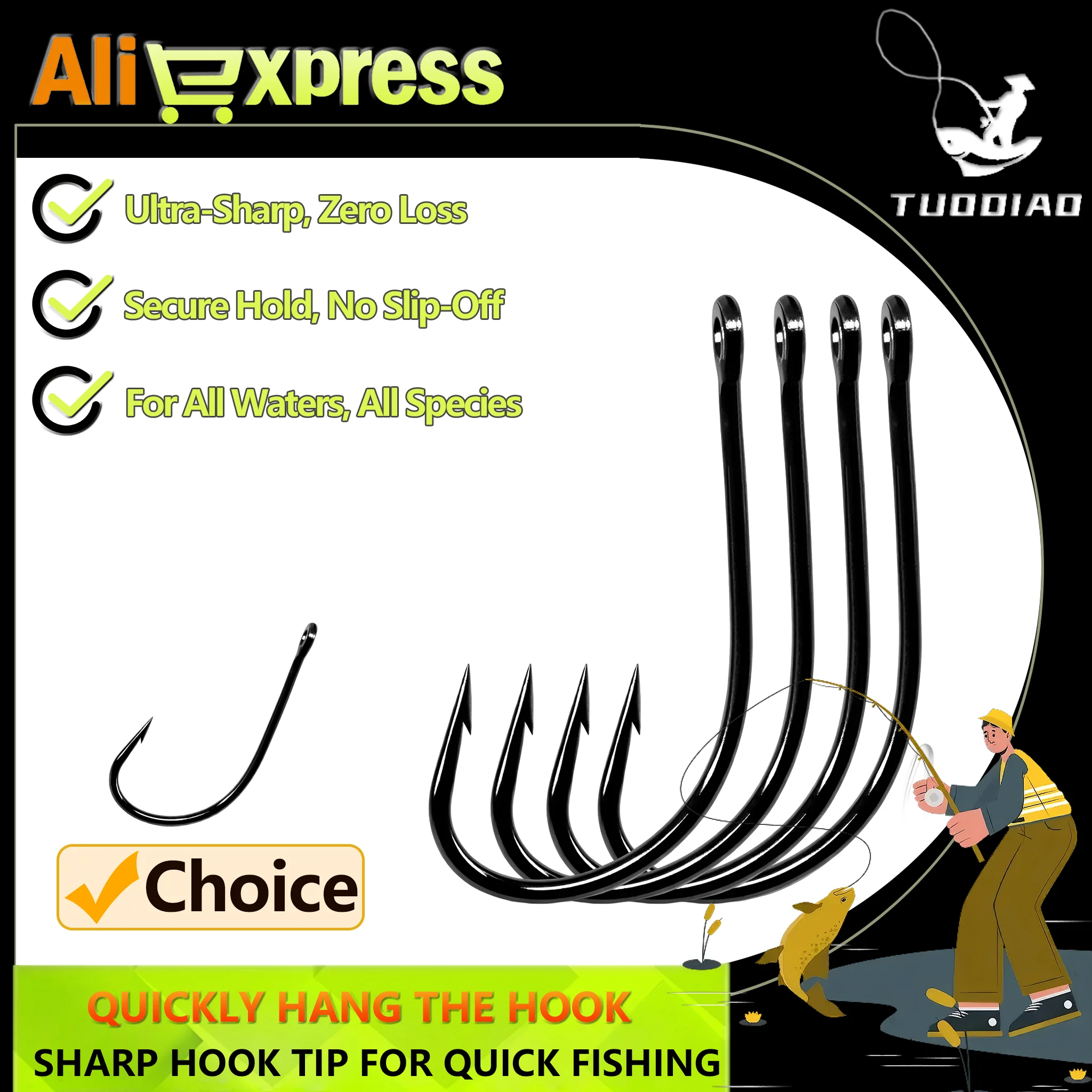 

[TUODIAO] Рыболовный крючок Mako, высокопрочный, с острым кончиком, антикоррозийный, прочный, мягкий крючок для приманки