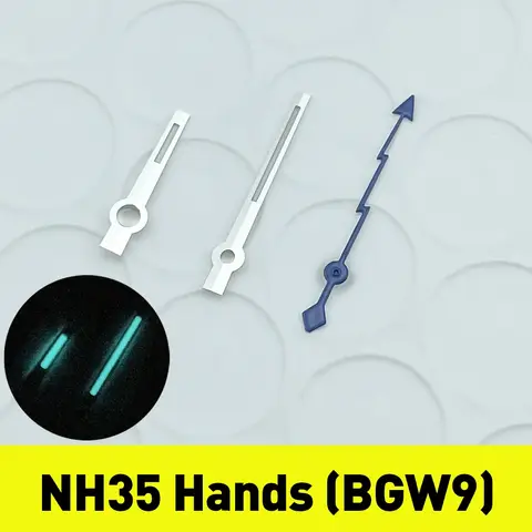 NH35 NH38 블루 라이트닝 초침 시계 바늘 세트 28.5mm 다이얼 BGW9 Lume NH35A 무브먼트