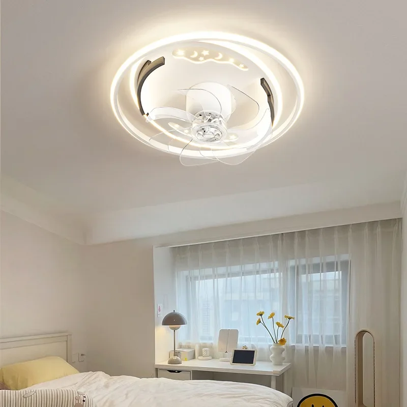 

Nordic Modern Lamp in the Living Room Ultra-Thin Ceiling Orbit Fan Fan Lamp Household Integrated Frequency Conversion Mute Lamp