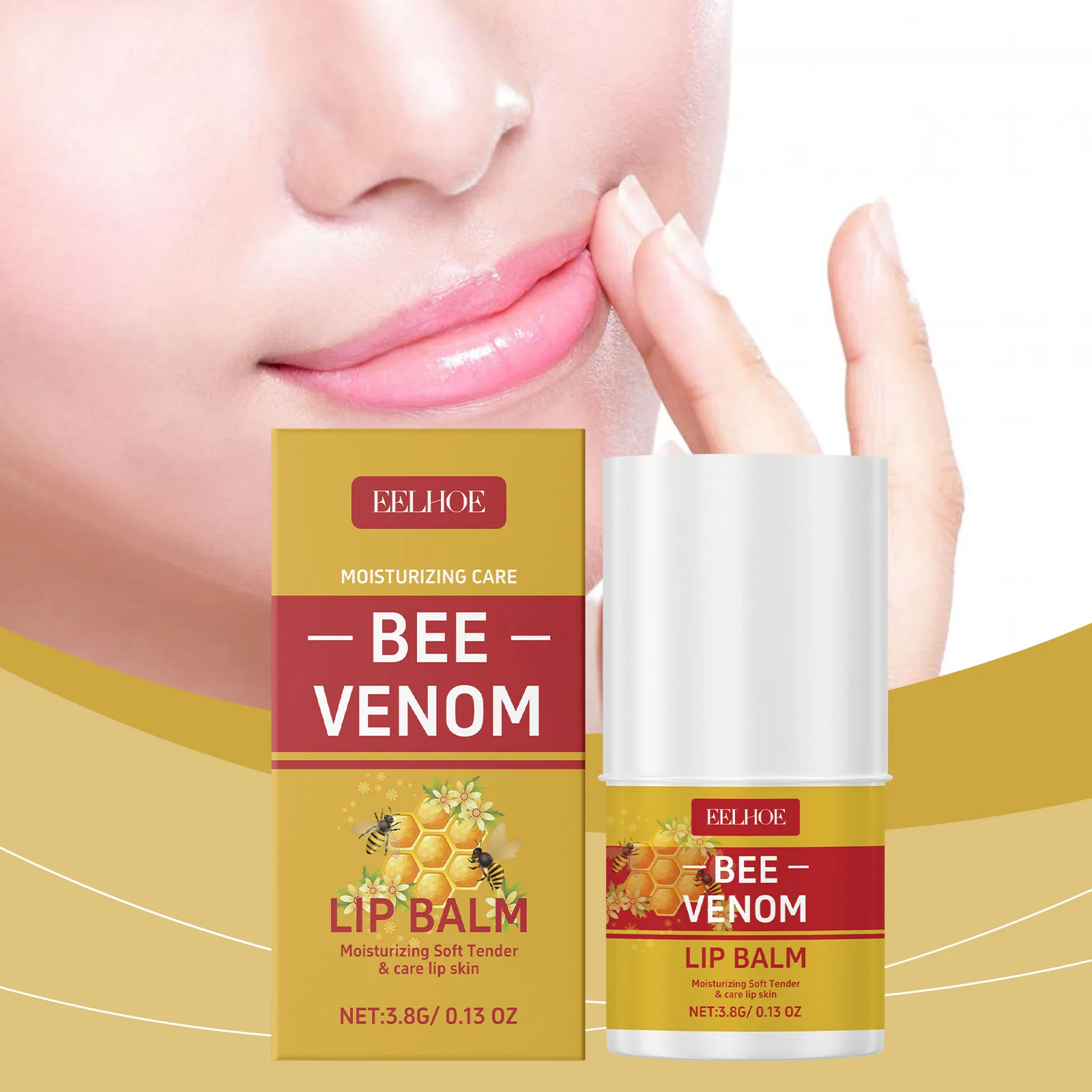 

EELHOE Moisturizing Lip Balm, Light and Non-Sticky Portable Moisturizing Hydrating Makeup Double Night Care Before