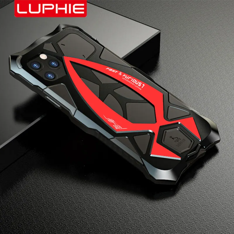 Luphie Metal Full Protect Armor Case for iPhone 13 Pro Max 12 Mini 11 Xs Xr X SE 2022 7 8 Plus Phone Cover Shockproof Fundas