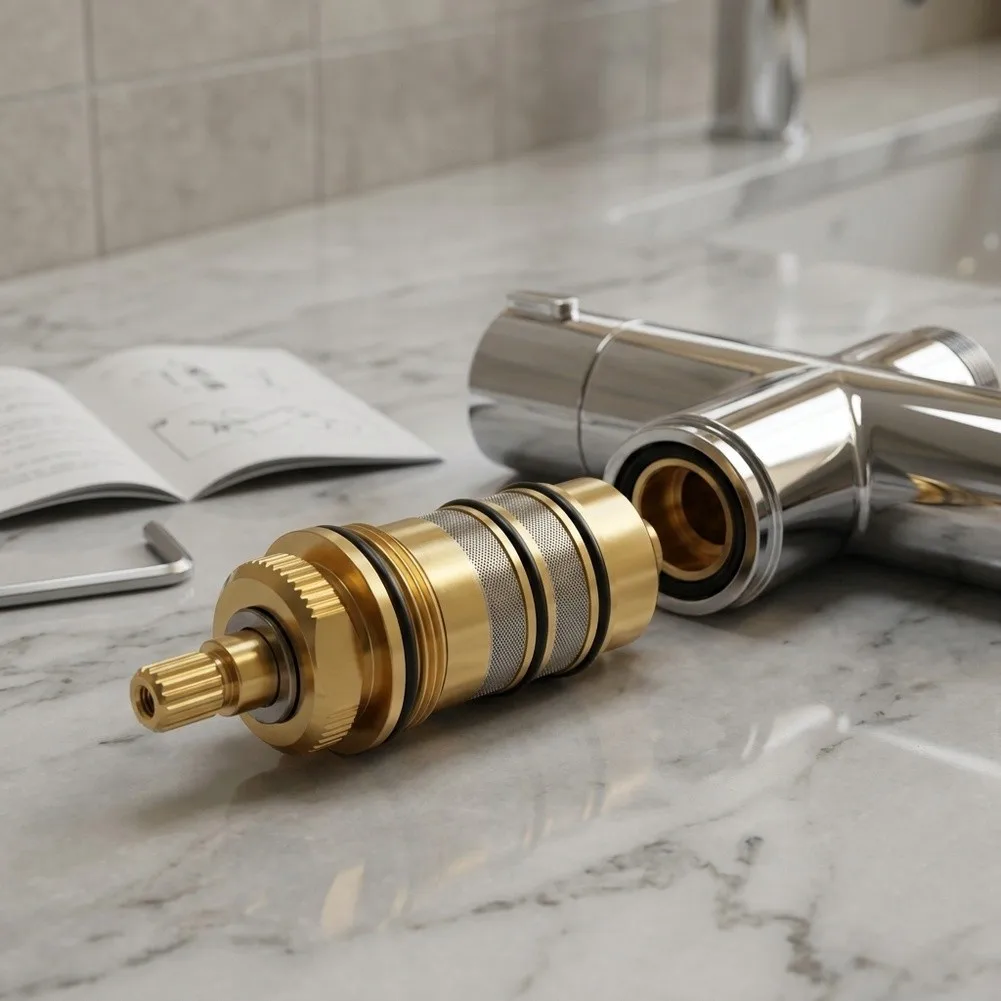 Thermostatic Cartridge Brass Shower Mixer Valve Bar Repair Kit Bathroom Water Temperature Control Faucet Cartridges