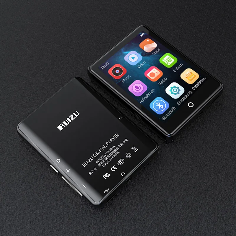 Ruizu m7 metal mp3 player bluetooth 5.0 alto-falante embutido 2.8 Polegada grande tela de toque com e-book gravação rádio vídeo walkman