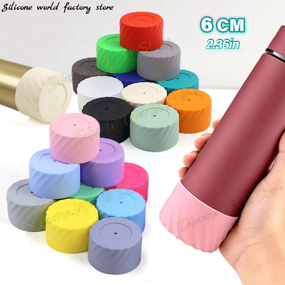 

SW 1PC 6.0CM Silicone Cup Bottom Cover 60MM Silica Gel Cups Boot Heat Insulation Anti-Slip Water Bottle Sleeve 21 Colors Coaster