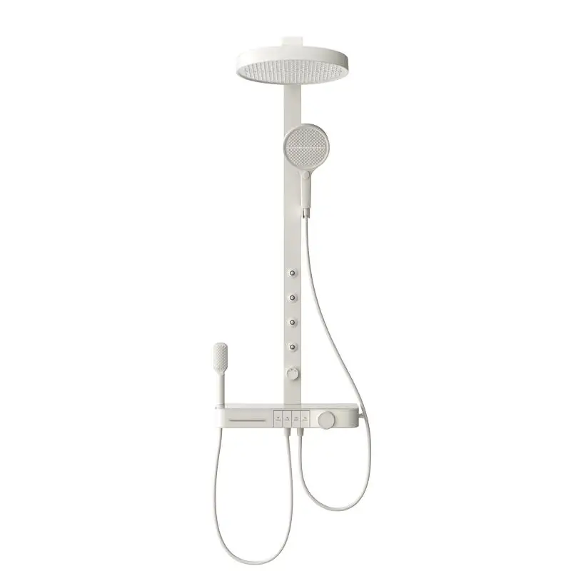 

Cream Wind White Thermostatic Shower Set Shower Bathroom Home Piano Keys Flower Sunscreen