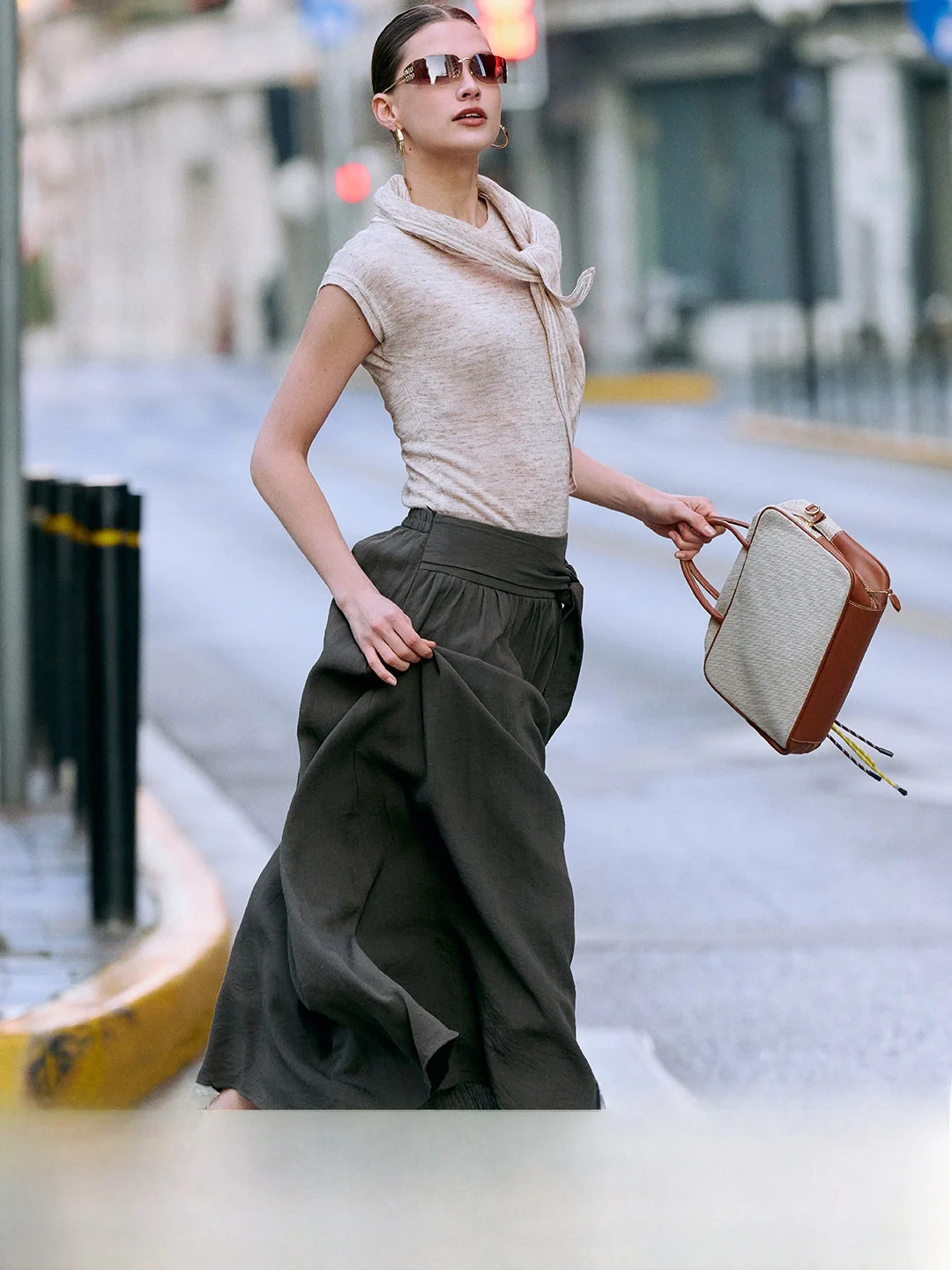 

Luna7xi Women's Soft Skin-Friendly Short Sleeve T-Shirt Shawl Two-Piece Set Commute Casual Fashion Spring Summer