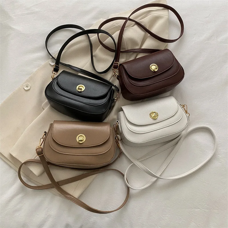 Casual Versatile Minimalist Women Solid Color Shoulder Bag Mobile Phone Bag Underarm Package Zipper Fashion Shoulder Bag