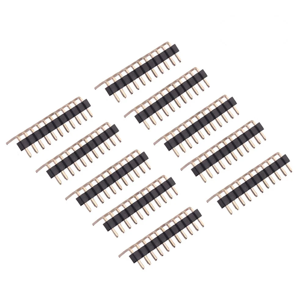 

10Pcs 1x11 Single Row Male Header Pins 2.54mm Pitch Strip for DIY Electronic Projects Compatible with Prototyping Shields and