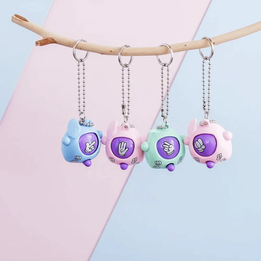 

10 Pcs Fair Showdown Machine Mini Guessing Game With Key Chain Sensory Fidget Rock Paper Scissors Children Gits