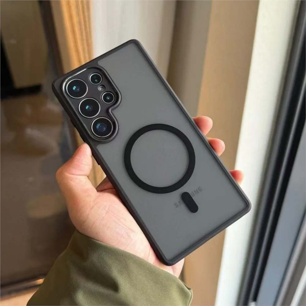 Shockproof Matte Back Cover For Samsung Galaxy S26 S25 S24 FE S23 Plus S26Ultra 5GFor Magsafe Wireless Charging Magnetic Case