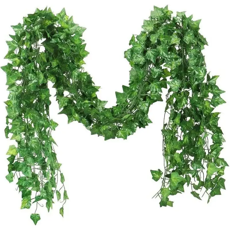 6pcs Artificial Ivy Greenery Garland Fake Vines Hanging Plants Backdrop Room Bedroom Wall Decor Green Leaves Wedding Decoration