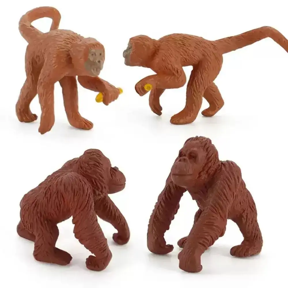 Figurines d'action de singe d'animaux sauvages, matériel éducatif en PVC, modèle de chimpanzé, décoration de maison, modèle Miniature de gorille orang-outan