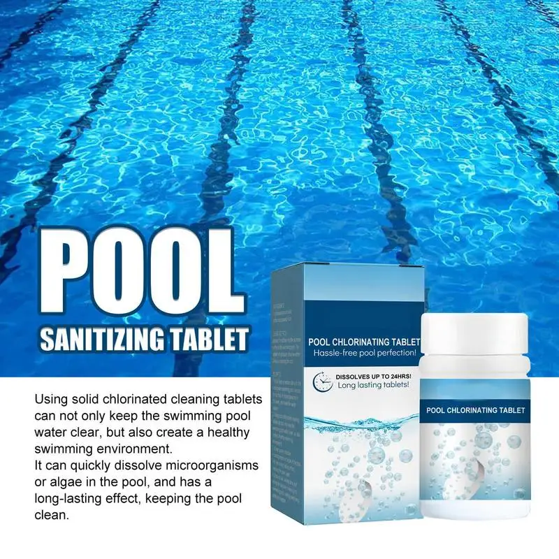 

Pool Chlorine Tablet Disinfect Swimming Pool Cleaning Pill Disinfecting 100Pcs/Box Floating Chlorine Dispenser Clean Tool