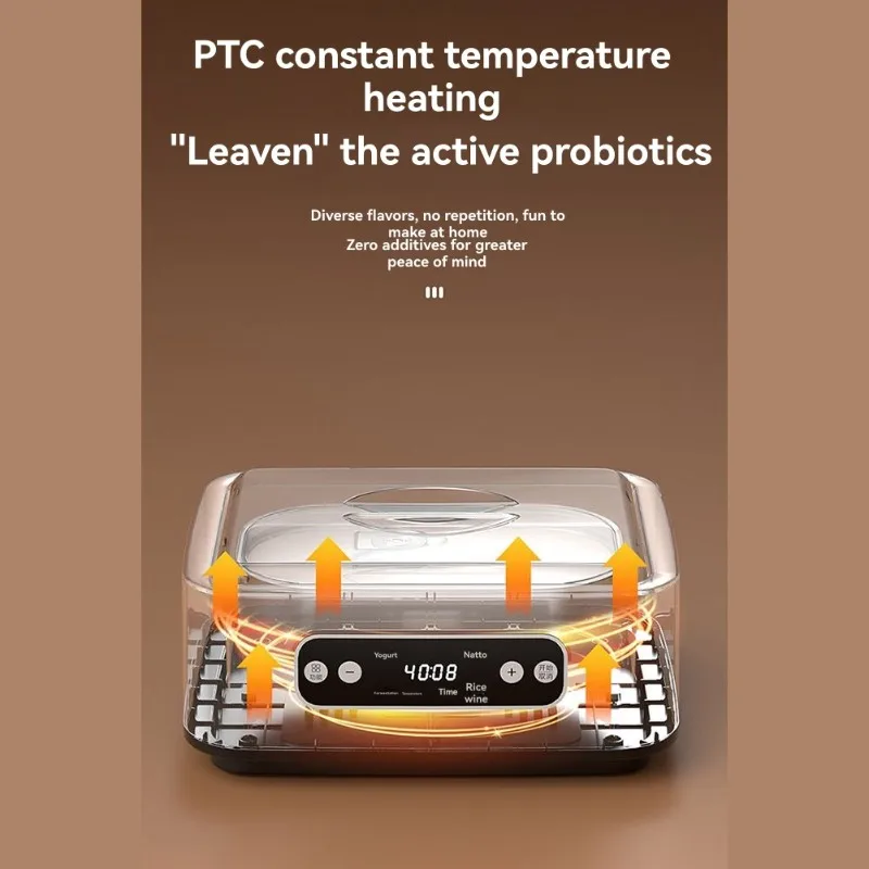 A07R LED Display, Temp Control& Smart Timer Yogurt Maker With 9 BPA-Free Jars-Homemade Greek Yogurt, EU Plug-Perfect For Keto/Ve