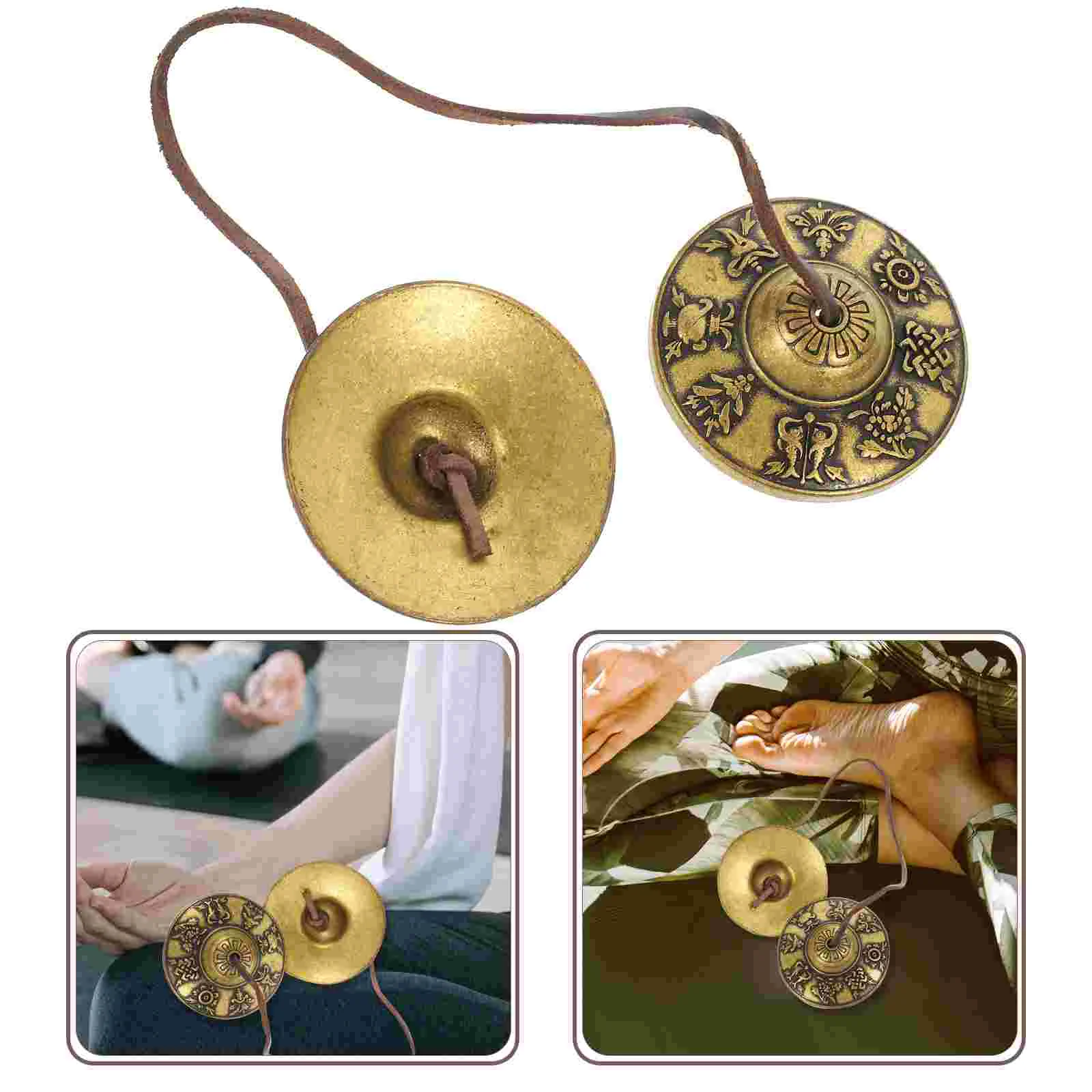 Copper Finger Cymbals Religious Ceremony Bell Musical Instrument Brass Handmade Meditation Yoga Tibetan Bells Tingsha Chimes