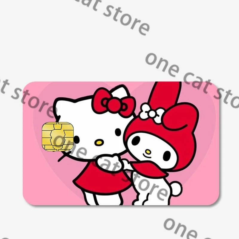 Melodie Kredit Debitkarte Aufkleber hello kitty Cartoon Film Aufkleber Film Haut Abdeckung Anime Film Abdeckung wasserdichte Poker Spielzeug Geschenke