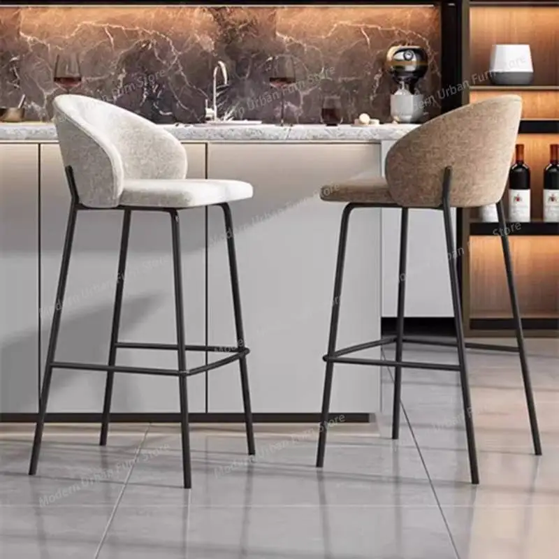 

Дизайнерский барный стул в скандинавском стиле, бежевый, коммерческий, минималистичный, уникальный, для кухни, современный, прочный, мебель для столовой