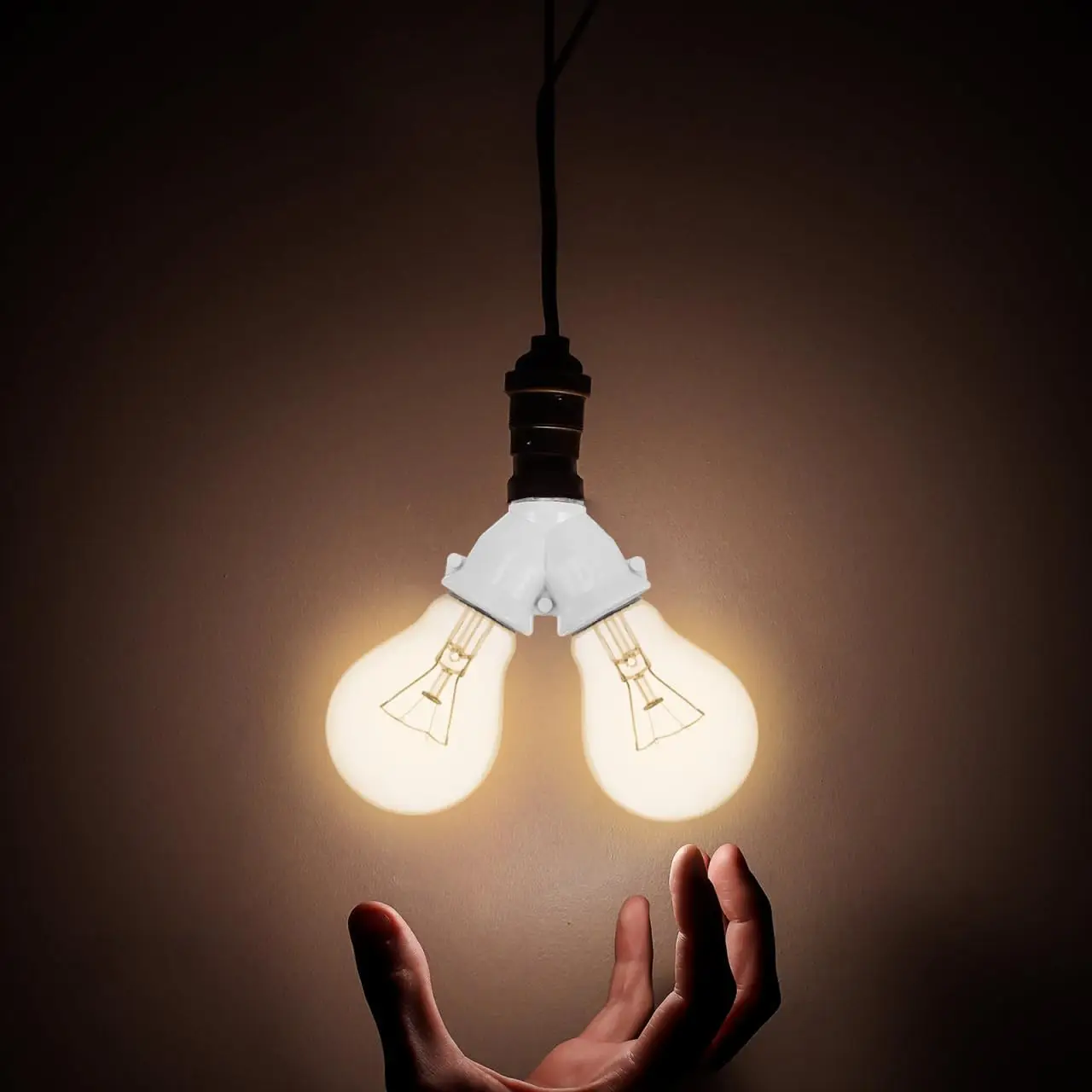 1/6 قطعة المزدوج رئيس محول مأخذ التوصيل 2In1 E27 إلى E27 الموسعة LED مصباح لمبات قاعدة حامل الفاصل الأبيض LED محول مقبس الإضاءة #3