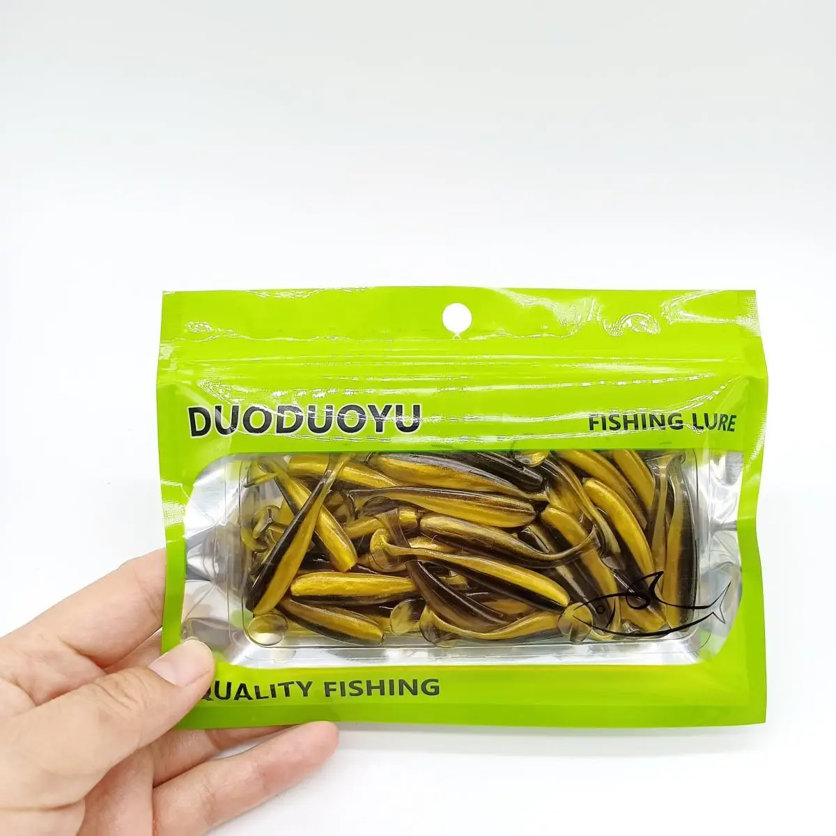 DUODUOYU 50PCS 35mm/0,35g 40mm/0,45g Micro T-schwanz Weiche Angeln lockt Kleine Künstliche Köder Jig Wobbler Bass Hecht Angelgerät – Detail 8