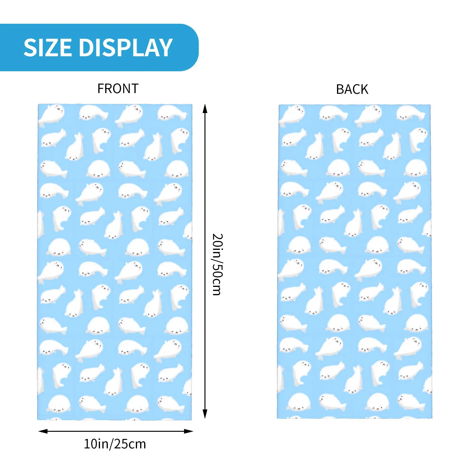 لطيف الطفل الأختام باندانا الرقبة الجراب المطبوعة التفاف قناع وشاح متعدد الاستخدام أغطية الرأس الجري للرجال النساء الكبار تنفس