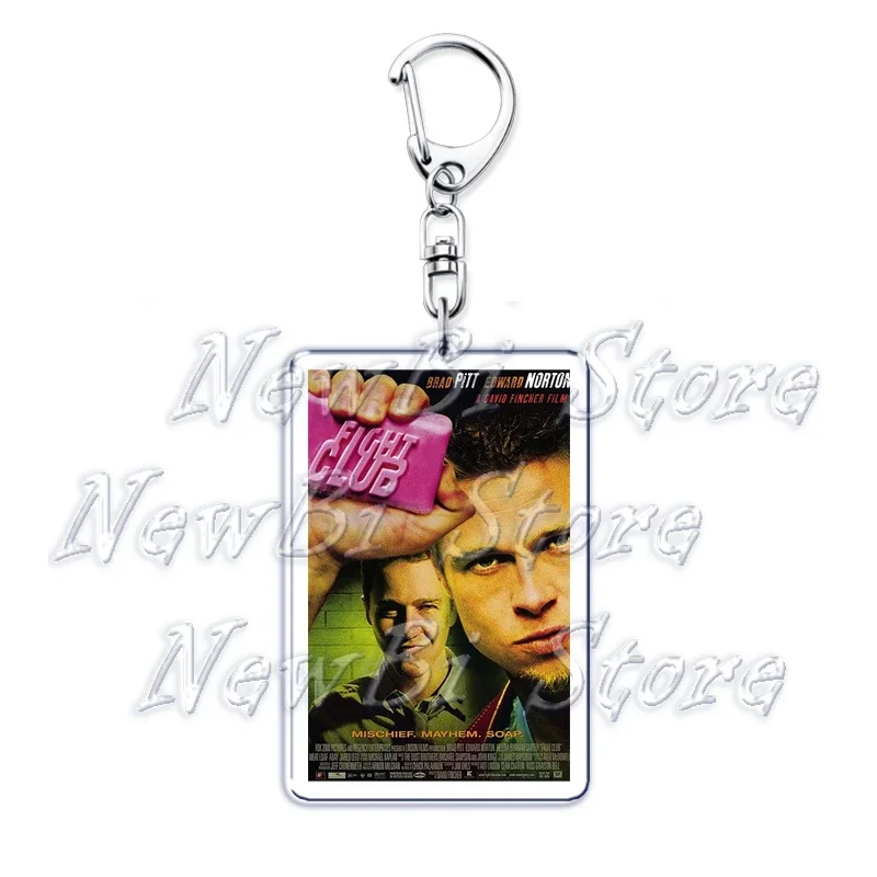 Popular Classic Movies Keychains for Accessories Bag Jaws Fight Club Avatar Films Pendant Key Chains Keyrings Jewelry Fans Gifts