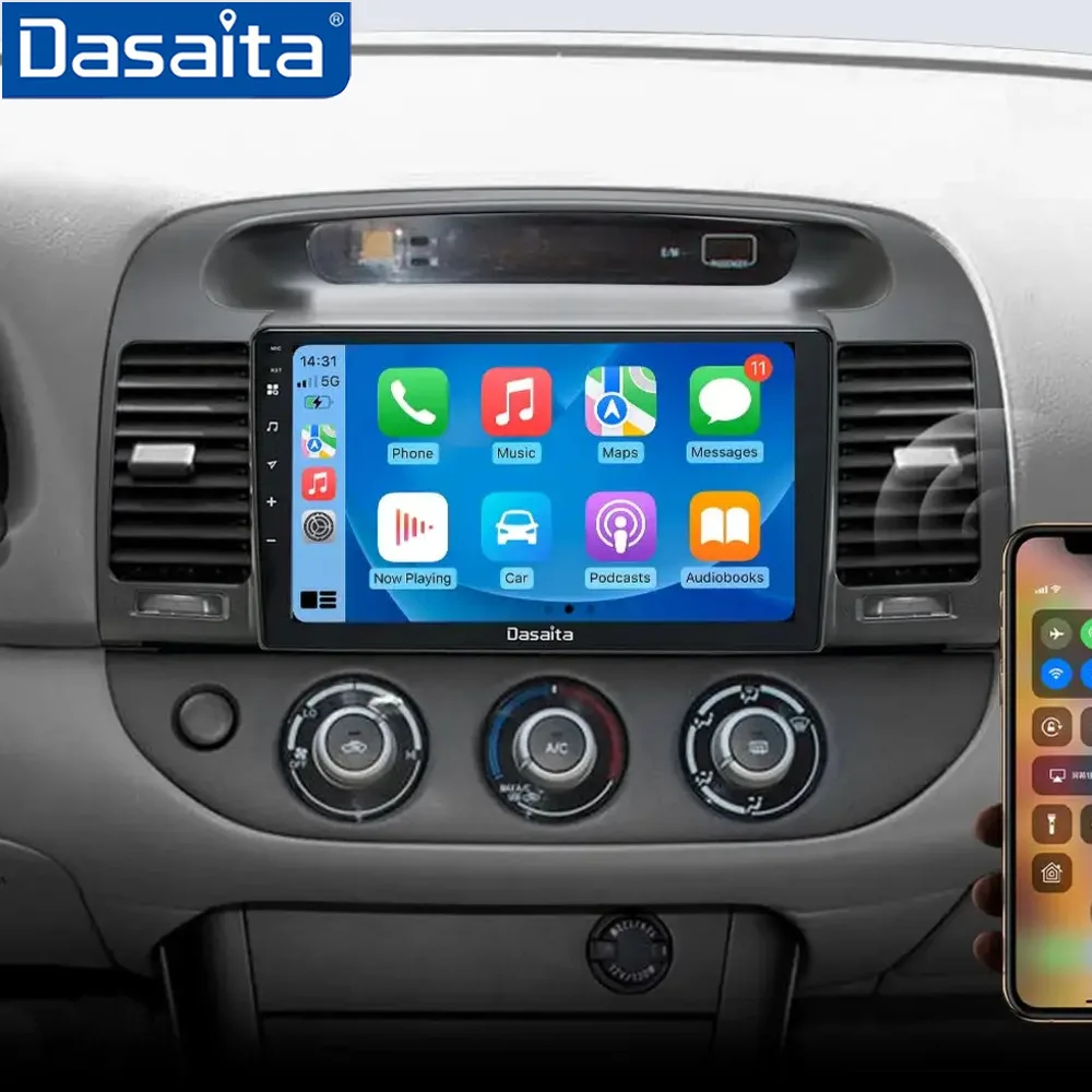 

Dasaita G12 для Toyota Camry 2002-2006 Qualcomm 665 9-дюймовый QLED-экран Carplay Android Авто Радио Android 12 Автомобильная стереосистема