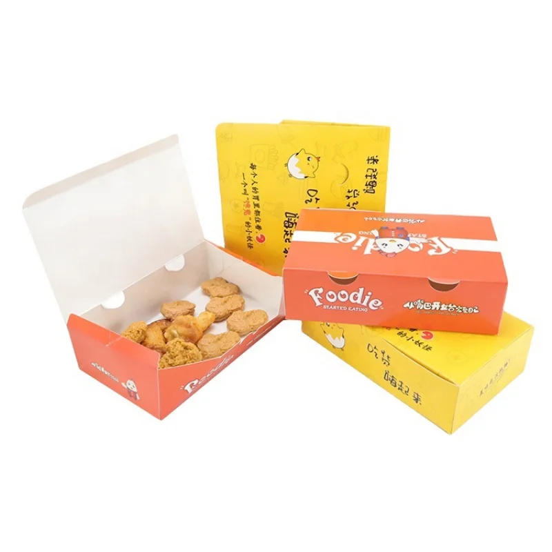 Customized productdisposable custom chicken wing burger boxes restaurant fried chicken take out chicken popcorn meal packaging b