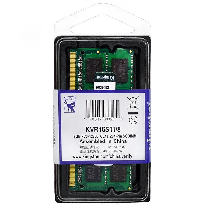 Kingston portátil Ram DDR3 DDR3L 8GB 4GB 1066Mhz 1333Mhz 1600Mhz 1866Mhz SODIMM PC3-8500 10600 12800 Notebook Ram de doble canal