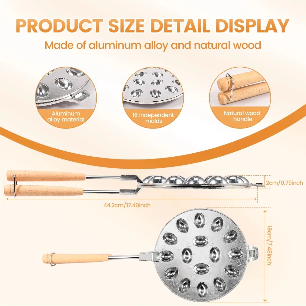 16 فتحة غير لاصقة صانع البسكوت قوالب الجوز قالب الكعكة متعددة الوظائف المعجنات الجوز صانع الكوكيز لقالب الخبز المطبخ