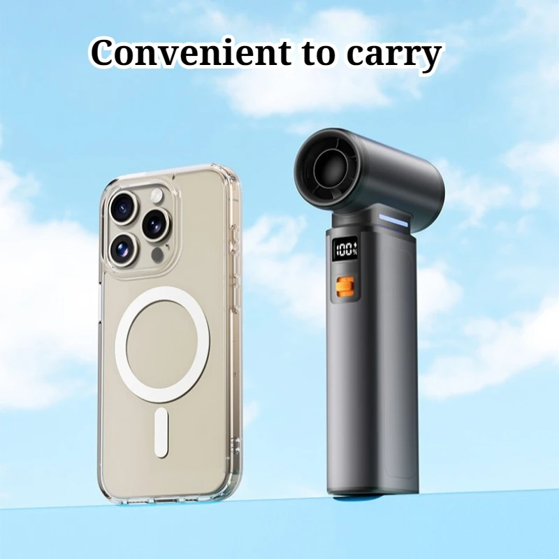 Przenośny, ręczny wentylator z silnikiem o wysokiej prędkości, długotrwała żywotność baterii, przenośny, mocny wiatr, regulowany, wygodny, ładowalny wentylator.