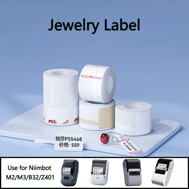 

Niimbot M2/M3/B32/Z401 Jewelry Price Label Heat Transfer Self-adhesive Ornaments Ear studs Bracelet Ring Necklace Tag Sticker