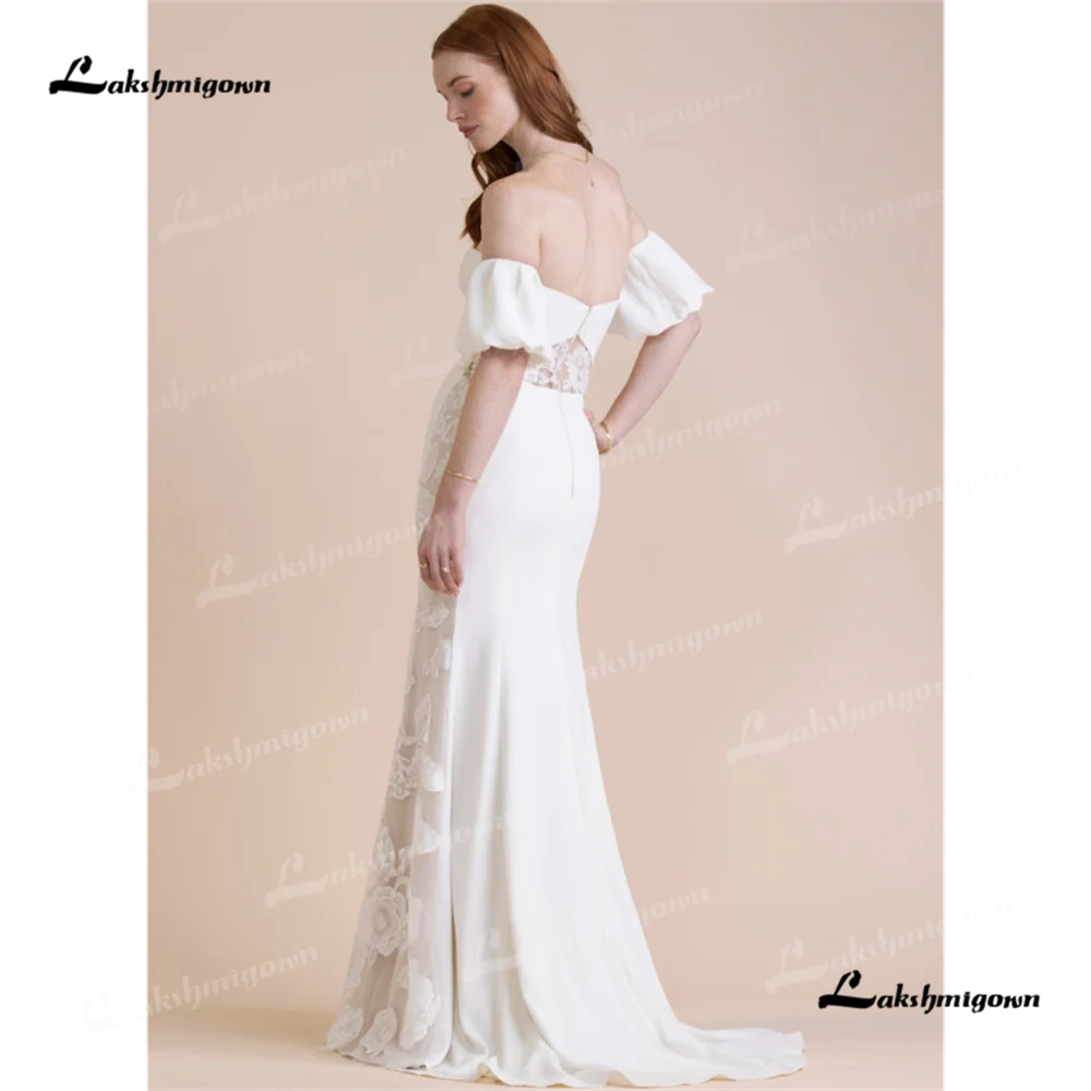 Lakshmigown Strapless Mermaid Wedding Dress 2025 Off The Shoulder Sweep Train Lace Wedding Gownvestidos novias bodavestidos de b