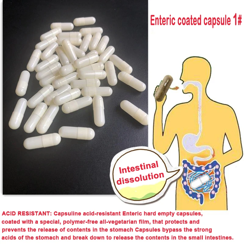 Enteric Coated Capsule 1000pcs Size 1# Empty Hard Gelatin capsule Empty White,Joined Capsules Gel Medicine Pill Hollow