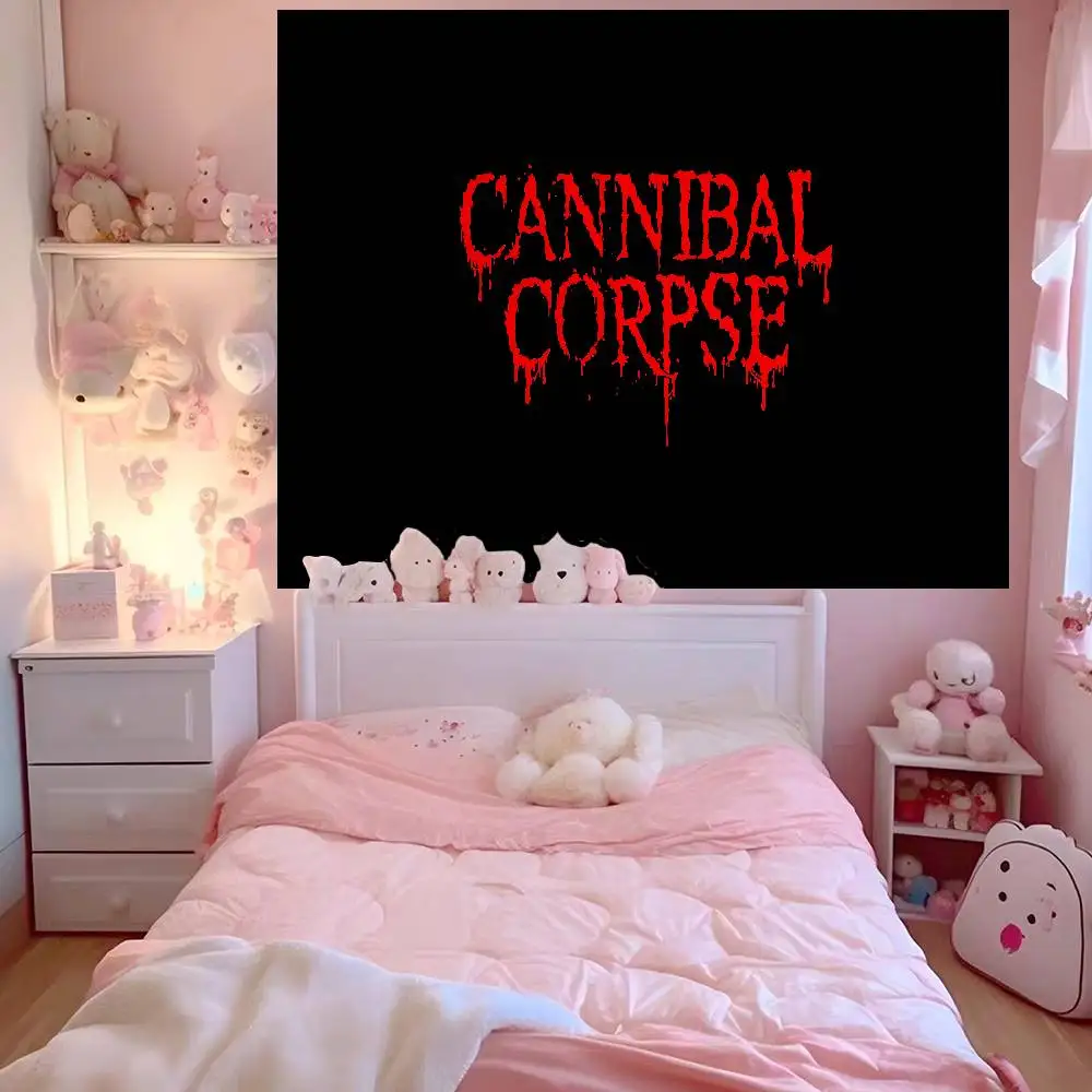 C-Cannibal C-Corpse Band Anime Tapestry Hippie Flower Wall Carpets Dorm Decor Wall Hanging Home Decor