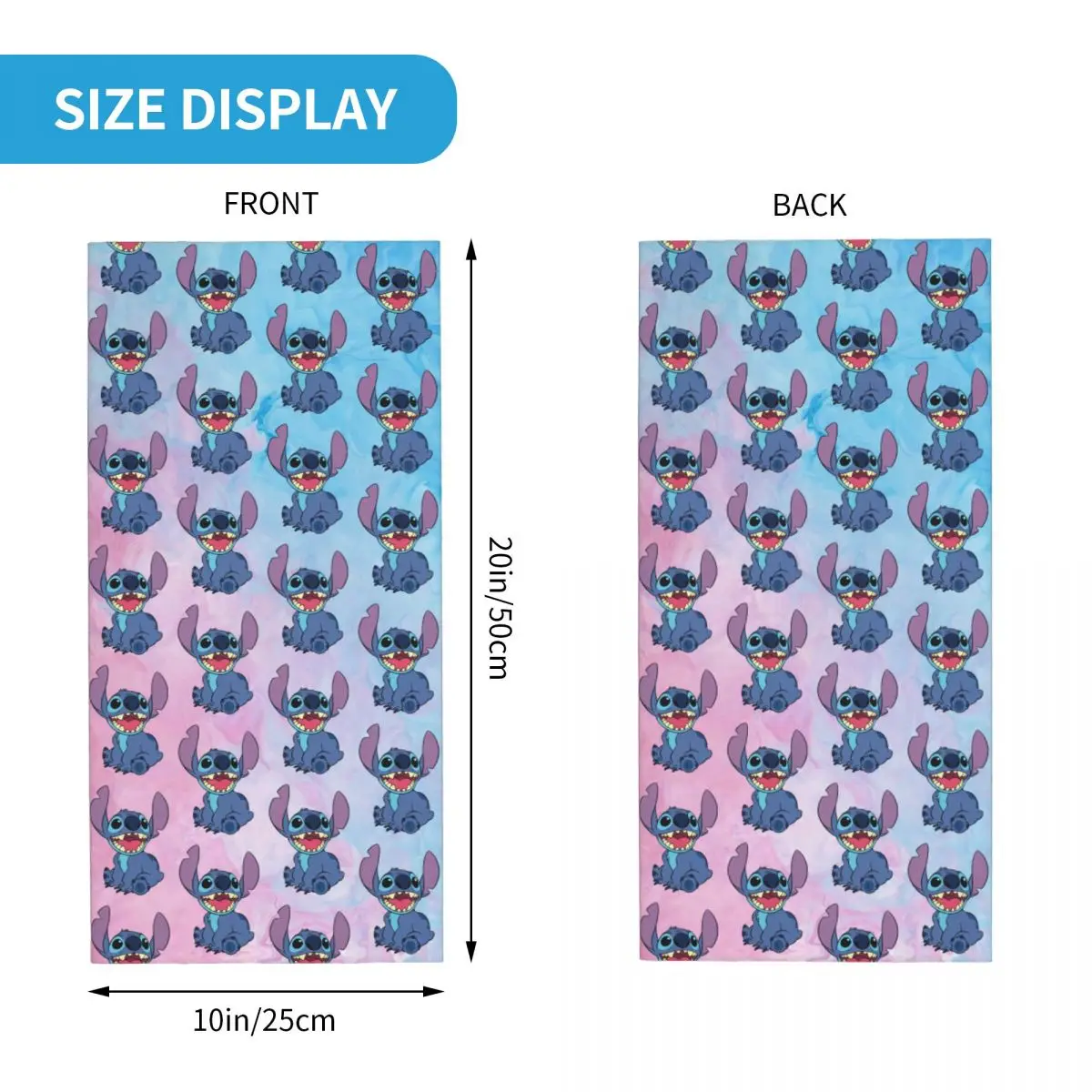 Custom Cute Stitch Disney Bandana Winter Neck Warmer Women Windproof Wrap Face Scarf for Ski Kawaii Gaiter Headband