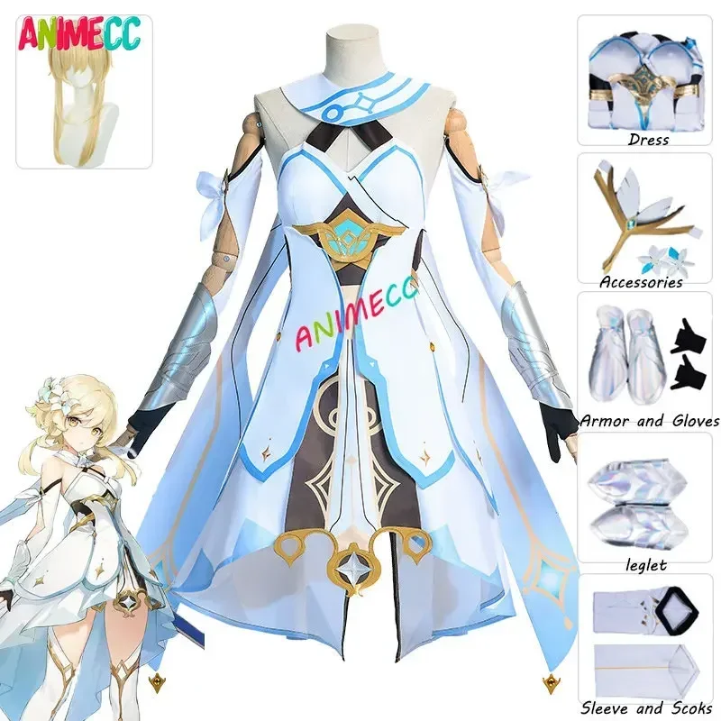 Animecc auf Lager S-XL lumine cosplay genshin impact reisende kostüme perücke anime spiel halloween party kleidung für frauen mädchen