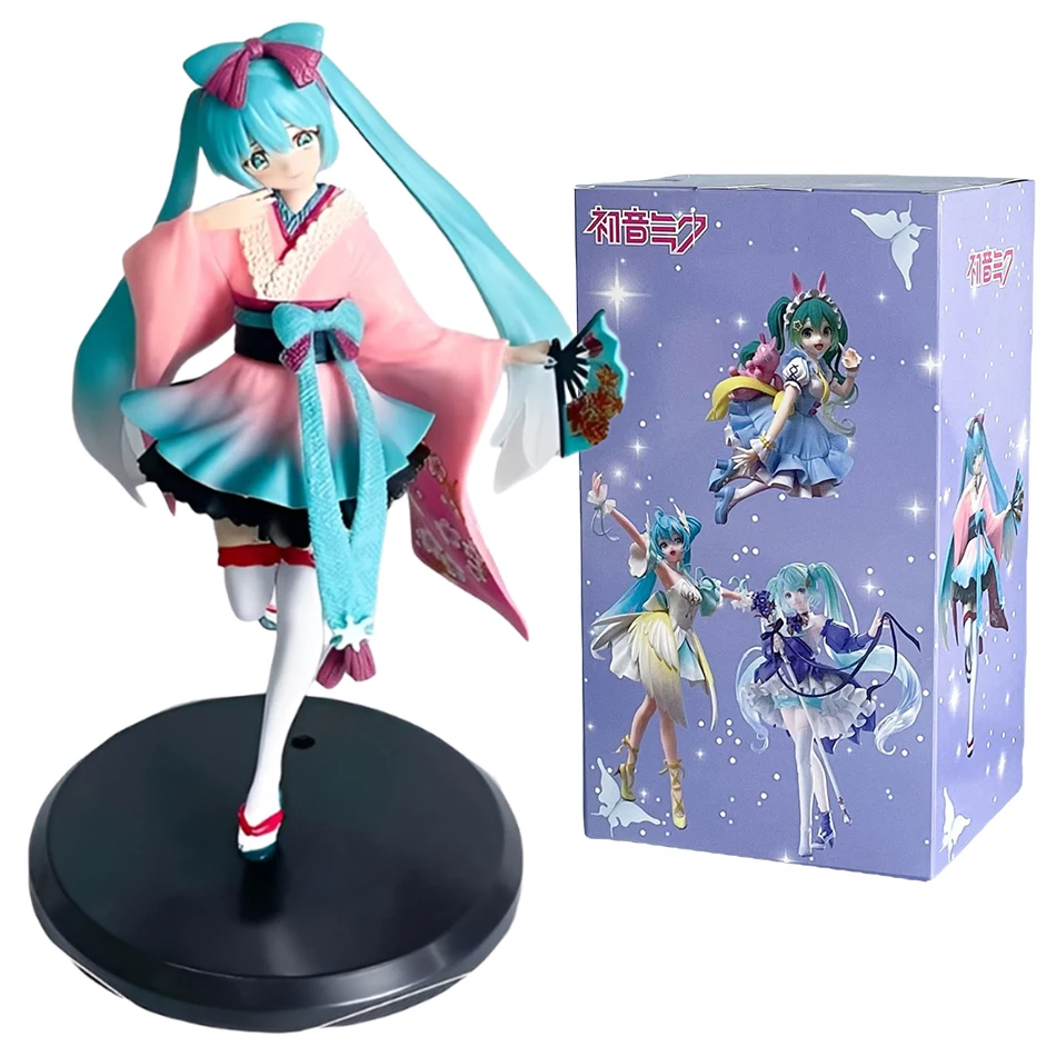 أنيمي فتاة جميلة هاتسون جميلة اليدوية زهرة بوهينيا أربع أوراق البرسيم اليدوية الرسوم المتحركة الديكور Miku PVC نموذج هدية