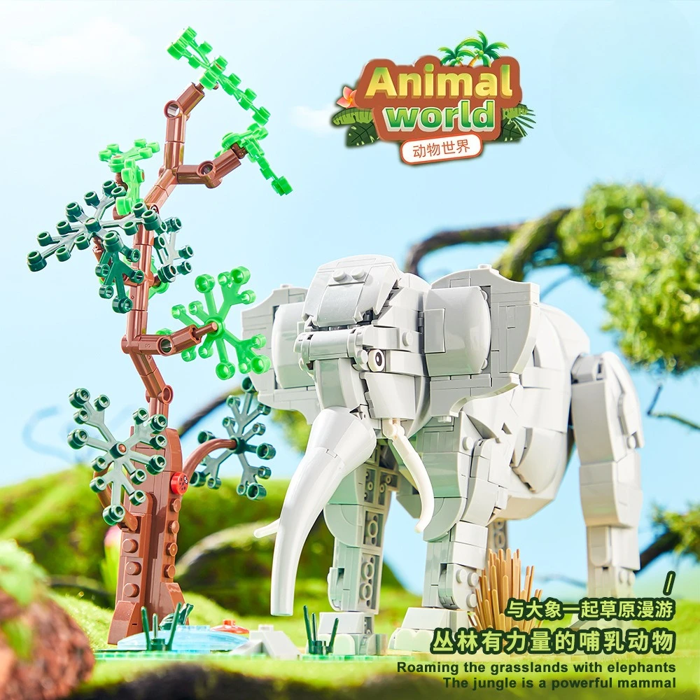 

Animal World Kids Educational Small Building Blocks Bricks Toy Gift Creative Learning STEM Play Set