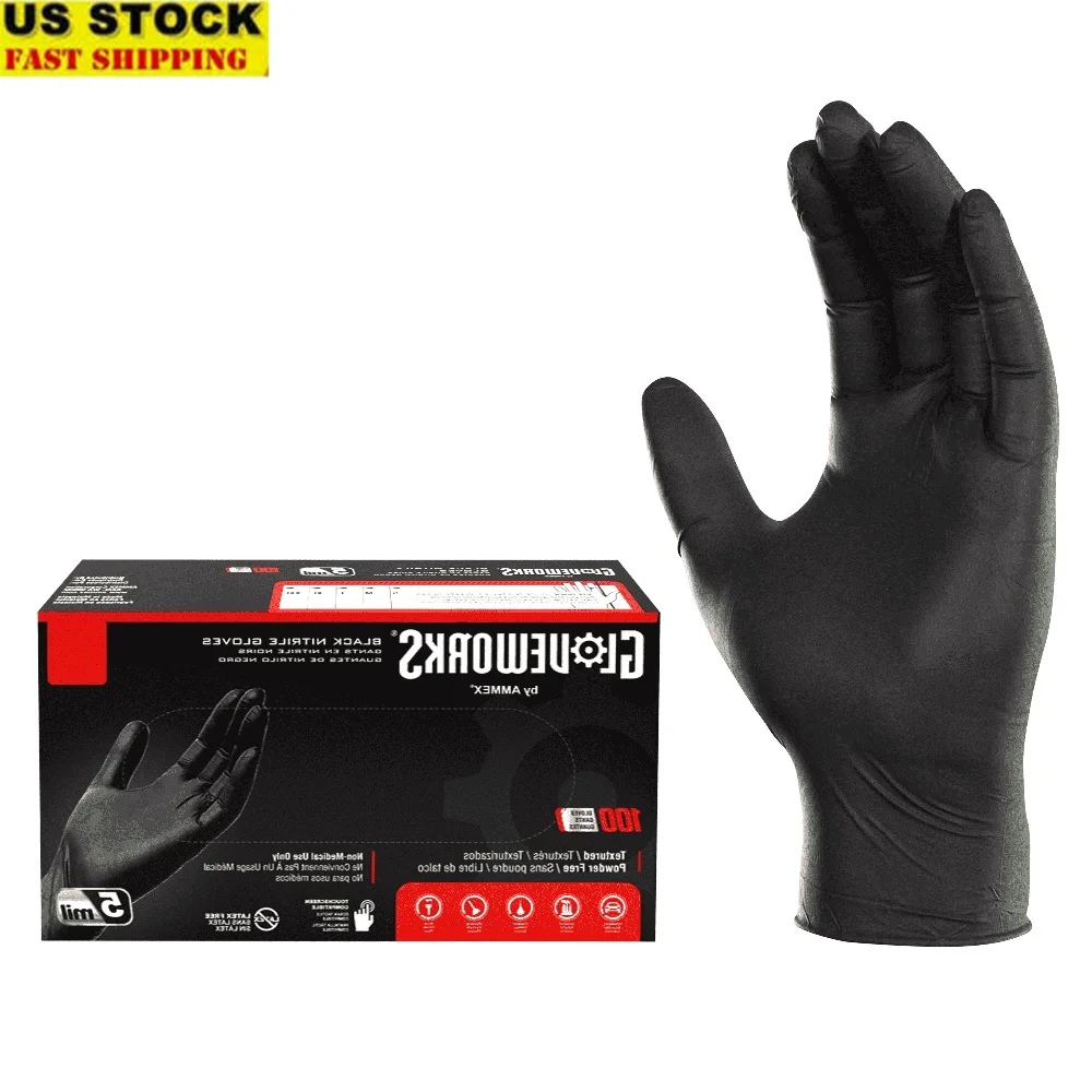 

Нитриловые одноразовые перчатки среднего размера, 100, автодетализация, механика, химически стойкость, текстурированная ладонь, безопасная для еды, удобное использование