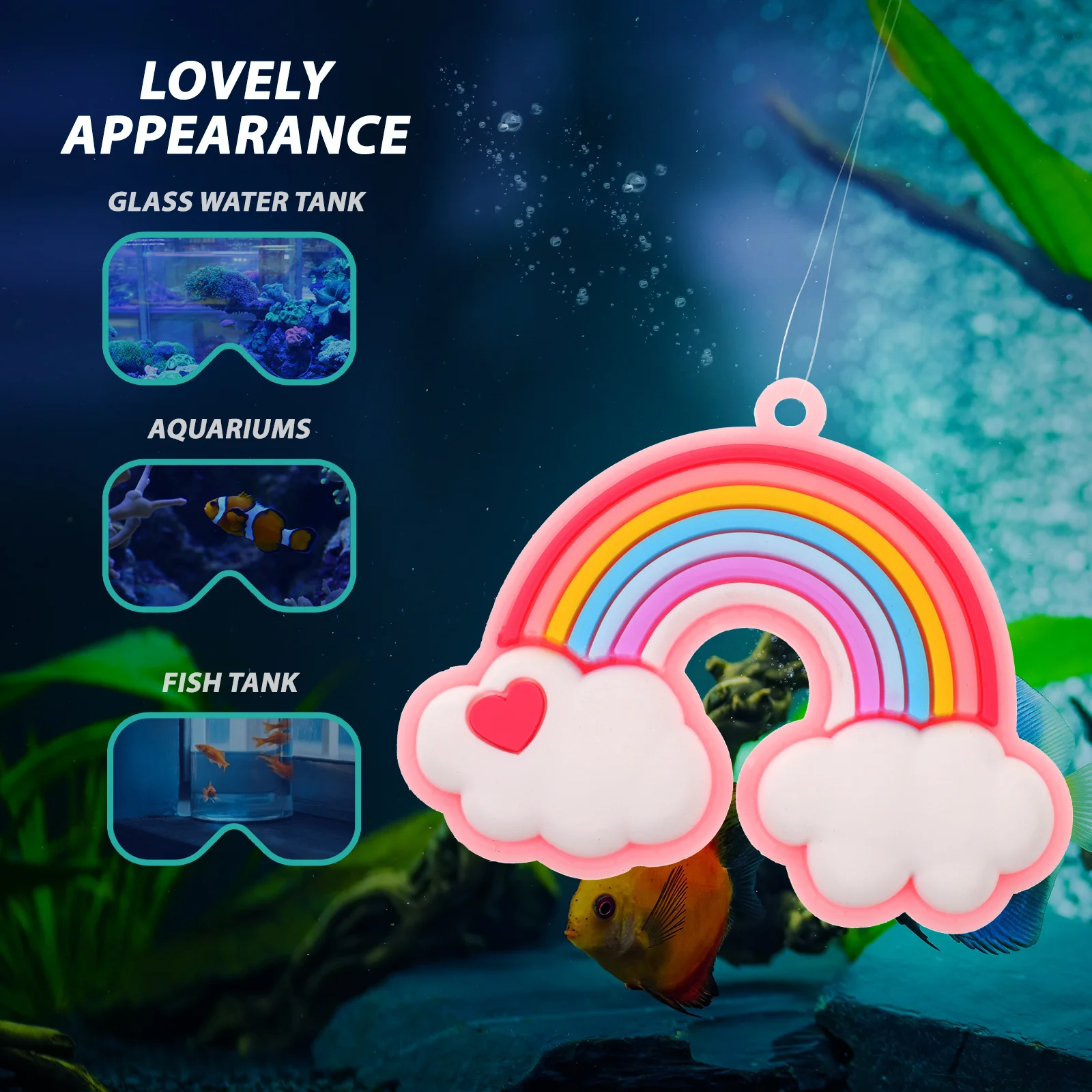 

3Pcs Fish Tank Hanging Decorations Aquarium Small Lovely Floating Ornaments Underwater Landscape Decor Fish Tank Decor