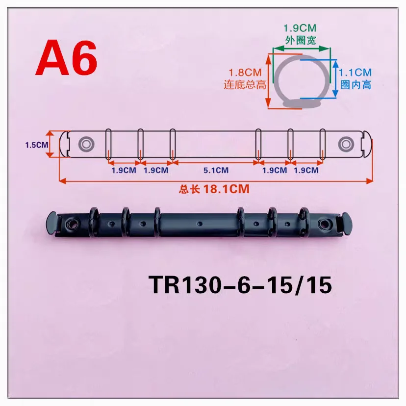 5PCS Lots 15mm A5 6 Rings  Binder Clips With Screws