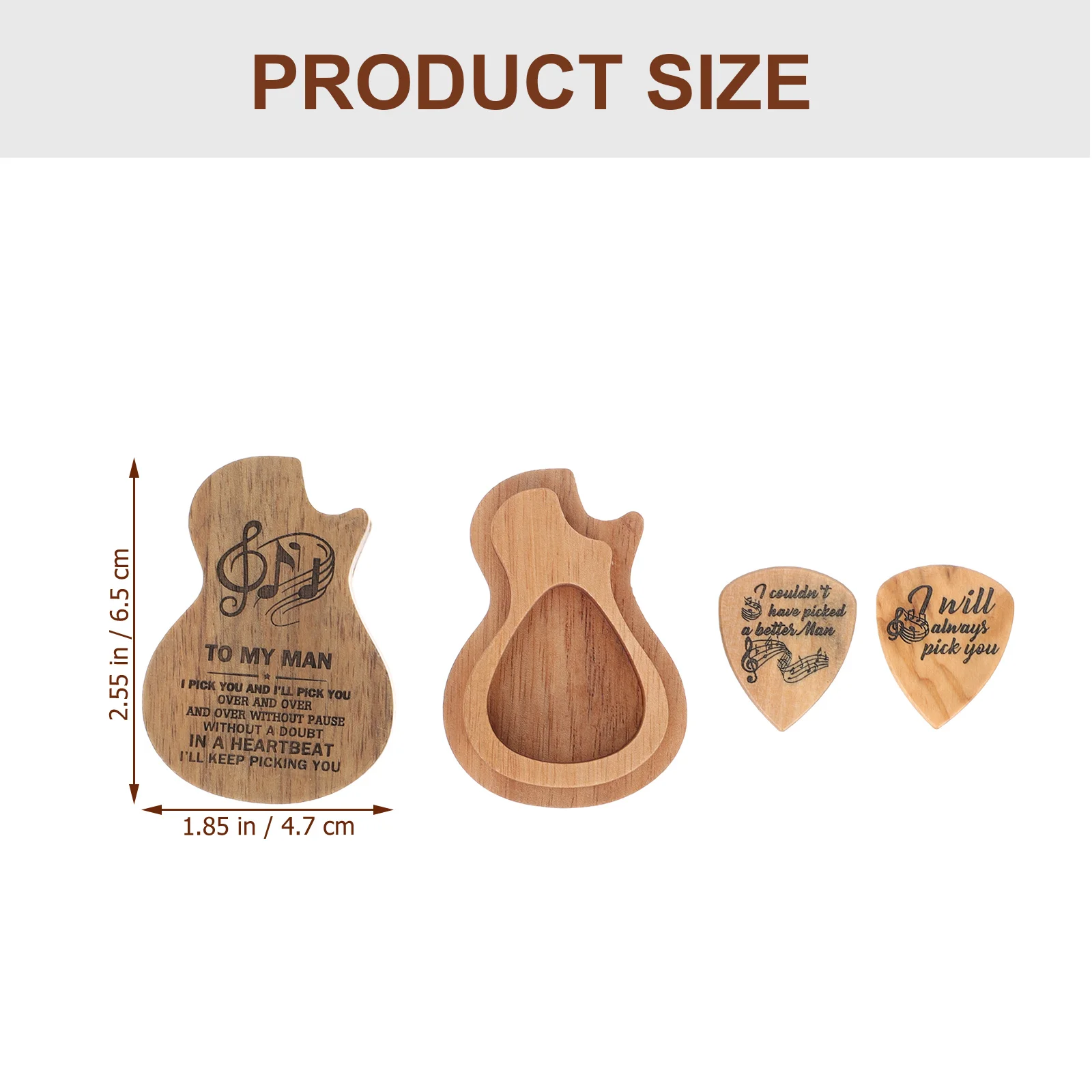 

1 Set Wooden Guitar Storage Organizer For Guitar Picks Smooth Surface Durable Easy Open Gift Family Friends Instrument
