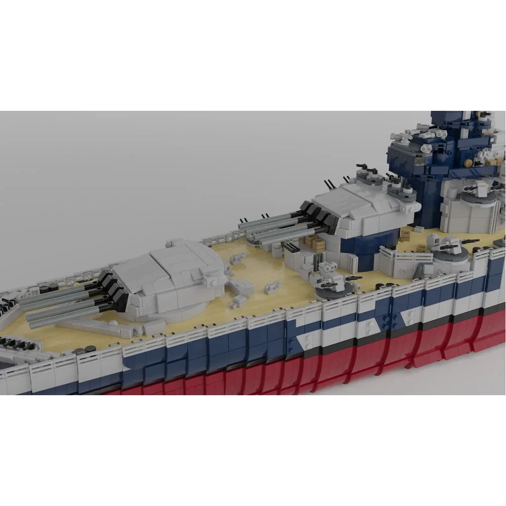 

MOC WWII Military Model 1:200 Scale French Battleship Richelieu Model - DIY High-Tech Ship Toy for Adults - Collectible Gift