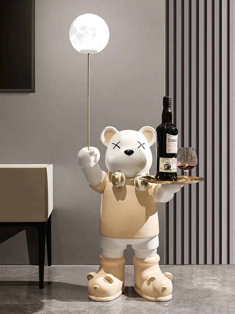 Home Decorations Cartoon Bear Sculptures & Figurine,room Decor Large Floor Sculpture,creative Home Accessories Lunar Lamp Statue