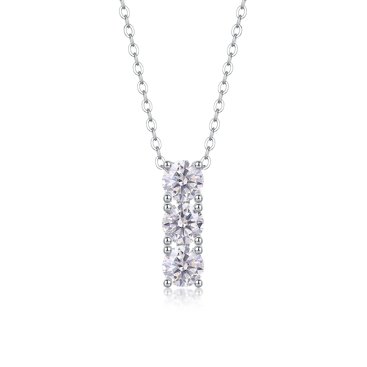 

S925 Sterling Silver Moissanite Pendant Necklace, Shiny Chain, Exquisite Jewelry Gift for Mother's Day Birthday Women