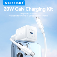 Vention GaN 20W Charging Kit PD3.0 QC3.0 USB C Fast Charger for iPhone 15 14 13 12 Pro Max Samsung Xiaomi Quick Charge Adapter