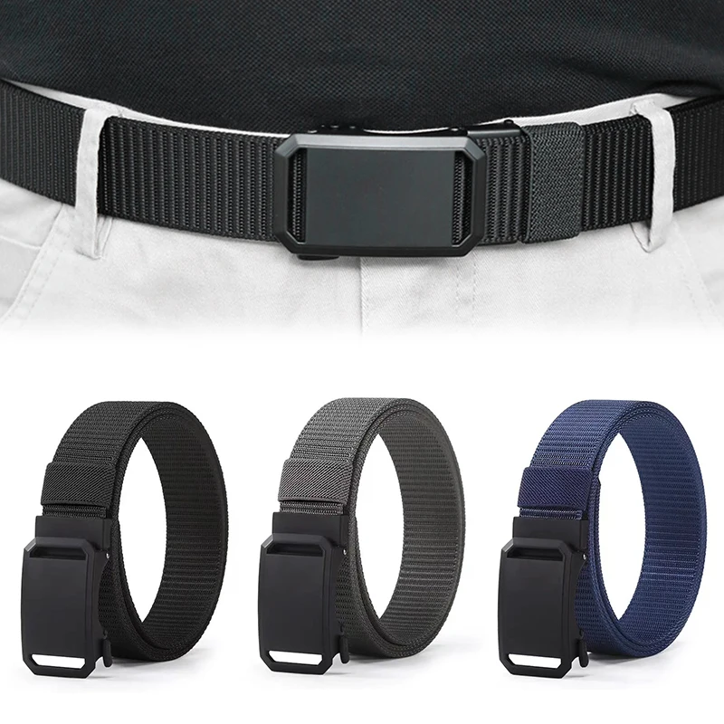 

Men's Belt Outdoor Hunting Belt Multi Functional Automatic Metal Buckle Nylon Belt High Quality Canvas Belt ﻿