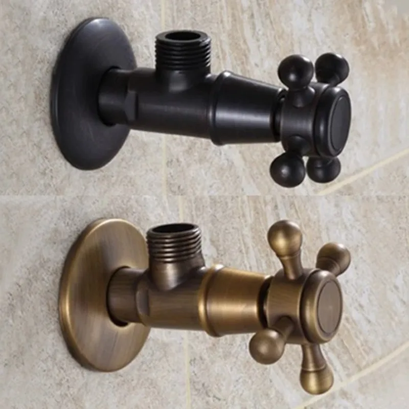 All-copper antique carved triangle valve explosion-proof kitchen and bathroom angle valve hardware accessories